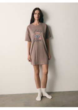 Reserved - Koszula nocna z nadrukiem - brązowy ze sklepu Reserved w kategorii Koszule nocne - zdjęcie 187294153