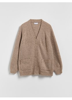 Reserved - Kardigan z wełną - beżowy - id: 225HI-80M - marki Reserved - 187294172 Reserved - Kardigan z wełną - beżowy ze sklepu Reserved w kategorii Swetry damskie - zdjęcie 187294172