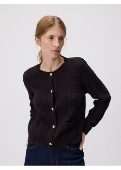 Reserved - Kardigan z ozdobnymi guzikami - brązowy ze sklepu Reserved w kategorii Swetry damskie - zdjęcie 187294193