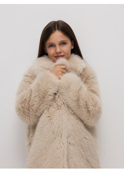 Reserved - Płaszcz ze sztucznego futerka - beżowy - id: 254EX-80X - marki Reserved - 187294213 Reserved - Płaszcz ze sztucznego futerka - beżowy ze sklepu Reserved w kategorii Płaszcze dziewczęce - zdjęcie 187294213