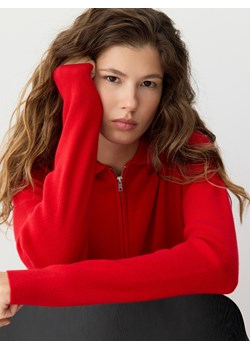 Reserved - Wełniany sweter z kołnierzykiem - czerwony ze sklepu Reserved w kategorii Swetry damskie - zdjęcie 187294281