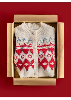 Reserved - Wzorzysty kardigan - czerwony ze sklepu Reserved w kategorii Swetry damskie - zdjęcie 187294422