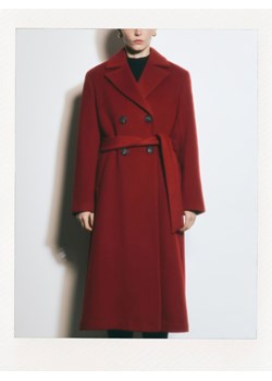 Reserved - Dwurzędowy płaszcz z wełną - czerwony - id: 765BW-33X - marki Reserved - 187294481 Reserved - Dwurzędowy płaszcz z wełną - czerwony ze sklepu Reserved w kategorii Płaszcze damskie - zdjęcie 187294481