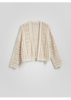 Reserved - Ażurowy kardigan - kremowy ze sklepu Reserved w kategorii Swetry damskie - zdjęcie 187294520