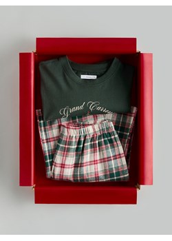 Reserved - Flanelowa piżama w kratę - zielony ze sklepu Reserved w kategorii Piżamy damskie - zdjęcie 187294563