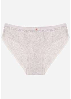 Jasnoszare Majtki Figi z Bawełny Ozdobione Kokardą i Koronką Zeterie ze sklepu renee.pl w kategorii Majtki damskie - zdjęcie 187294880