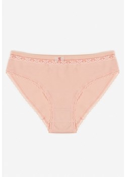 Różowe Majtki Figi z Bawełny Ozdobione Kokardą i Koronką Zeterie ze sklepu renee.pl w kategorii Majtki damskie - zdjęcie 187294884