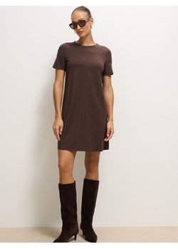 Mohito - Czekoladowa sukienka mini z ozdobnymi elementami - ciemnobrązowy - id: 975GE-89X - marki Mohito - 187295463 Mohito - Czekoladowa sukienka mini z ozdobnymi elementami - ciemnobrązowy ze sklepu Mohito w kategorii Sukienki - zdjęcie 187295463