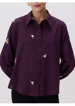Reserved - Koszula z haftowanym wzorem - bordowy ze sklepu Reserved w kategorii Koszule damskie - zdjęcie 187295611