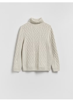 Reserved - Strukturalny sweter z golfem - jasnoszary - id: 084FR-09M - marki Reserved - 187295651 Reserved - Strukturalny sweter z golfem - jasnoszary ze sklepu Reserved w kategorii Swetry męskie - zdjęcie 187295651