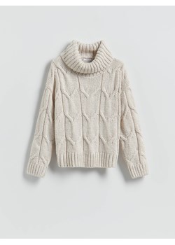 Reserved - Golf z domieszką wełny - kremowy - id: 399HI-02X - marki Reserved - 187295881 Reserved - Golf z domieszką wełny - kremowy ze sklepu Reserved w kategorii Swetry damskie - zdjęcie 187295881