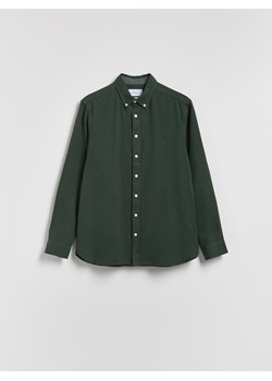 Reserved - Bawełniana koszula slim fit - ciemnozielony - id: 428GT-79X - marki Reserved - 187295914 Reserved - Bawełniana koszula slim fit - ciemnozielony ze sklepu Reserved w kategorii Koszule męskie - zdjęcie 187295914
