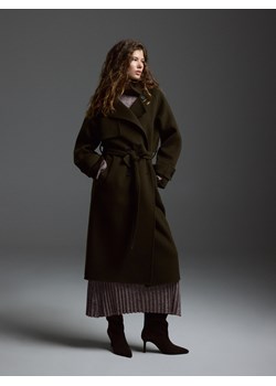 Reserved - Wełniany płaszcz handmade - ciemnozielony - id: 477GX-79X - marki Reserved - 187295990 Reserved - Wełniany płaszcz handmade - ciemnozielony ze sklepu Reserved w kategorii Płaszcze damskie - zdjęcie 187295990