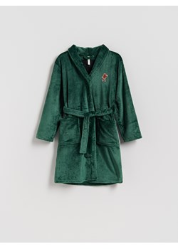 Reserved - Świąteczny szlafrok z ciastkiem - ciemnozielony ze sklepu Reserved w kategorii Szlafroki dziecięce - zdjęcie 187296163