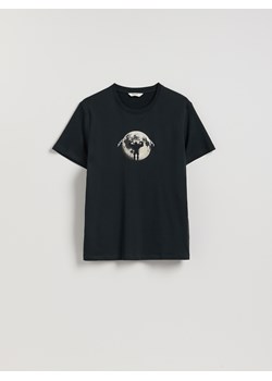 Reserved - T-shirt regular ze świątecznym nadrukiem - szary ze sklepu Reserved w kategorii T-shirty męskie - zdjęcie 187296214