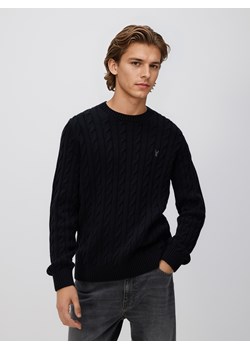 Reserved - Sweter z warkoczowym splotem - czarny - id: 940GC-99X - marki Reserved - 187296502 Reserved - Sweter z warkoczowym splotem - czarny ze sklepu Reserved w kategorii Swetry męskie - zdjęcie 187296502