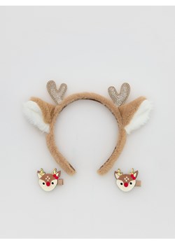 Reserved - Świąteczna opaska ze spinkami - brązowy ze sklepu Reserved w kategorii Ozdoby do włosów dziewczęce - zdjęcie 187296613