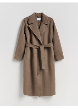 Reserved - Płaszcz handmade z wełną - brązowy - id: VZ743-84X - marki Reserved - 187296692 Reserved - Płaszcz handmade z wełną - brązowy ze sklepu Reserved w kategorii Płaszcze damskie - zdjęcie 187296692