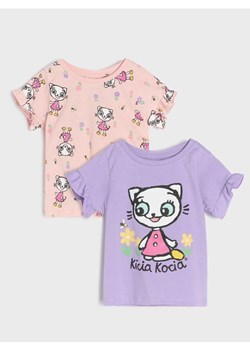 Sinsay - Koszulki 2 pack Kicia Kocia - fioletowy - id: 201DJ-04X - marki Sinsay - 187297183 Sinsay - Koszulki 2 pack Kicia Kocia - fioletowy ze sklepu Sinsay w kategorii Kaftaniki i bluzki - zdjęcie 187297183