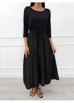 Czarna Sukienka z Plisowanym Dołem - id: 23070214 - marki Modnakiecka.pl - 187297450 Czarna Sukienka z Plisowanym Dołem ze sklepu ModnaKiecka.pl w kategorii Sukienki - zdjęcie 187297450