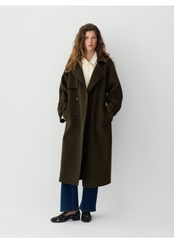 Reserved - Wełniany płaszcz handmade - ciemnozielony - id: 477GX-79X - marki Reserved - 187297974 Reserved - Wełniany płaszcz handmade - ciemnozielony ze sklepu Reserved w kategorii Płaszcze damskie - zdjęcie 187297974