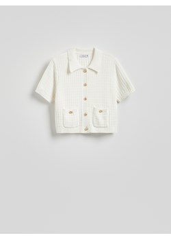 Reserved - Bawełniany kardigan z guzikami - złamana biel ze sklepu Reserved w kategorii Swetry damskie - zdjęcie 187298110