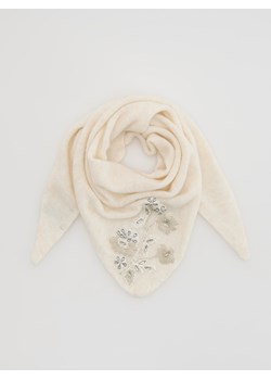 Reserved - Szal z wełną - złamana biel - id: 728FD-01X - marki Reserved - 187298121 Reserved - Szal z wełną - złamana biel ze sklepu Reserved w kategorii Szaliki i chusty damskie - zdjęcie 187298121