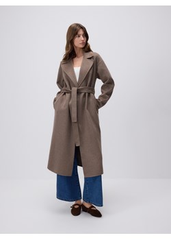 Reserved - Płaszcz handmade z wełną - brązowy - id: VZ743-84X - marki Reserved - 187298253 Reserved - Płaszcz handmade z wełną - brązowy ze sklepu Reserved w kategorii Płaszcze damskie - zdjęcie 187298253