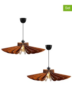 WellHome Lampy wiszące (2 szt.) w kolorze jasnobrązowym - wys. 16 x Ø 68 cm - id: 17699086 - marki Wellhome - 187298652 WellHome Lampy wiszące (2 szt.) w kolorze jasnobrązowym - wys. 16 x Ø 68 cm ze sklepu Limango Polska w kategorii Oświetlenie - zdjęcie 187298652