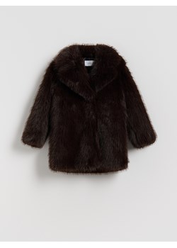 Reserved - Płaszcz ze sztucznego futerka - ciemnobrązowy - id: 254EX-89X - marki Reserved - 187299443 Reserved - Płaszcz ze sztucznego futerka - ciemnobrązowy ze sklepu Reserved w kategorii Płaszcze dziewczęce - zdjęcie 187299443