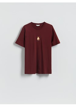 Reserved - T-shirt ze świątecznym nadrukiem - bordowy ze sklepu Reserved w kategorii T-shirty męskie - zdjęcie 187299464