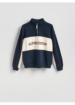 Reserved - Bawełniana bluza ze stójką - granatowy - id: ZU312-59X - marki Reserved - 187299563 Reserved - Bawełniana bluza ze stójką - granatowy ze sklepu Reserved w kategorii Bluzy męskie - zdjęcie 187299563