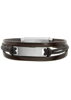 Brązowa bransoletka męska z blaszką pod grawer ze sklepu manoki.pl w kategorii Bransolety - zdjęcie 187301013
