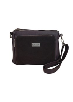 Codzienna torebka ze skóry naturalnej z zamszem - Brązowa ciemna - id: 3284 - marki Barberini's - 187301090 Codzienna torebka ze skóry naturalnej z zamszem - Brązowa ciemna ze sklepu Barberinis w kategorii Listonoszki - zdjęcie 187301090