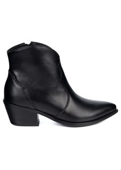 Olivier Monroe – damskie botki skórzane w stylu kowbojek czarne lico ze sklepu butyolivier w kategorii Botki - zdjęcie 187301813