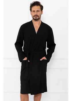 Czarny szlafrok męski na długi rękaw Bono, Kolor czarny, Rozmiar M, Italian Fashion - id: 221979 - marki Italian Fashion - 187302170 Czarny szlafrok męski na długi rękaw Bono, Kolor czarny, Rozmiar M, Italian Fashion ze sklepu Primodo w kategorii Szlafroki męskie - zdjęcie 187302170