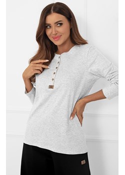 Bawełniana bluzka damska z długim rękawem jasny melanż Gordo, Kolor jasny melanż, Rozmiar S, Italian Fashion ze sklepu Primodo w kategorii Bluzki damskie - zdjęcie 187302174
