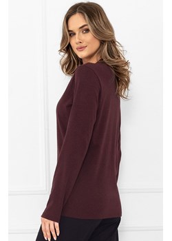 Bawełniana bluzka damska z długim rękawem bordowy melanż Gordo, Kolor bordowy melanż, Rozmiar S, Italian Fashion ze sklepu Intymna w kategorii Bluzki damskie - zdjęcie 187302544