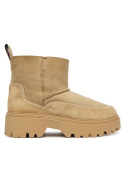 Śniegowce Tommy Hilfiger Real Shearling Pullon FW0FW08997 Beżowy - id: 0000305551320 - marki Tommy Hilfiger - 187302893 Śniegowce Tommy Hilfiger Real Shearling Pullon FW0FW08997 Beżowy ze sklepu eobuwie.pl w kategorii Śniegowce damskie - zdjęcie 187302893