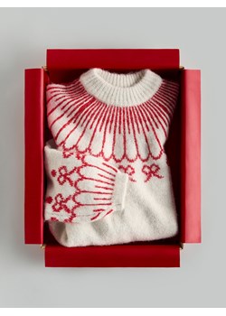 Reserved - Wzorzysty sweter - beżowy ze sklepu Reserved w kategorii Swetry damskie - zdjęcie 187303660