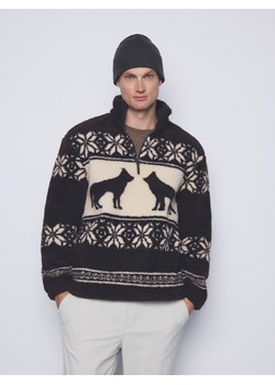 Reserved - Polarowa bluza ze stójką - brązowy - id: ZU305-88X - marki Reserved - 187303741 Reserved - Polarowa bluza ze stójką - brązowy ze sklepu Reserved w kategorii Bluzy męskie - zdjęcie 187303741