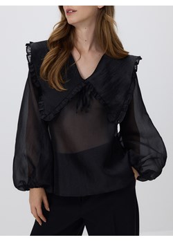 Reserved - Bluzka z ozdobnym kołnierzem - czarny - id: 110IC-99X - marki Reserved - 187304374 Reserved - Bluzka z ozdobnym kołnierzem - czarny ze sklepu Reserved w kategorii Bluzki damskie - zdjęcie 187304374