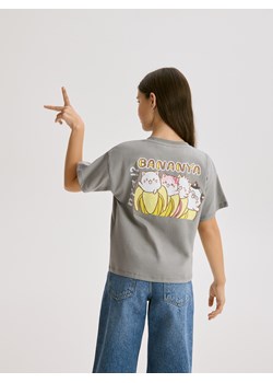 Reserved - T-shirt z nadrukiem Bananya - ciemnoszary - id: 858GB-90X - marki Reserved - 187304803 Reserved - T-shirt z nadrukiem Bananya - ciemnoszary ze sklepu Reserved w kategorii Bluzki dziewczęce - zdjęcie 187304803