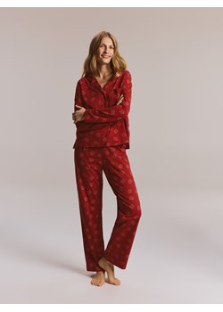 Reserved - Dwuczęściowa piżama ze świątecznym nadrukiem - czerwony ze sklepu Reserved w kategorii Piżamy damskie - zdjęcie 187304901