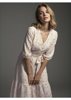 Sinsay - Sukienka midi w kwiaty z wiązaniem - wielobarwny ze sklepu Sinsay w kategorii Sukienki - zdjęcie 187306041