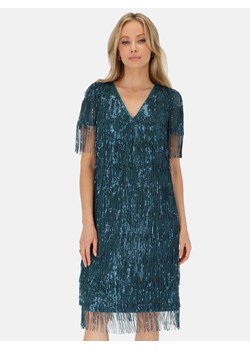 Wieczorowa zielona sukienka z cekinowymi frędzlami L'AF Samba ze sklepu Eye For Fashion w kategorii Sukienki - zdjęcie 187307884