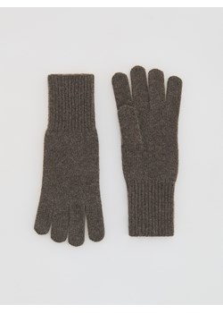 Reserved - Wełniane rękawiczki z dodatkiem kaszmiru - brązowy - id: 270GX-98M - marki Reserved - 187308210 Reserved - Wełniane rękawiczki z dodatkiem kaszmiru - brązowy ze sklepu Reserved w kategorii Rękawiczki damskie - zdjęcie 187308210