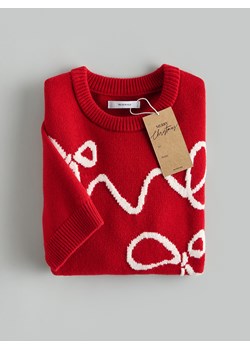 Reserved - Sweter z kokardkami - czerwony - id: 421HI-33X - marki Reserved - 187308240 Reserved - Sweter z kokardkami - czerwony ze sklepu Reserved w kategorii Swetry damskie - zdjęcie 187308240