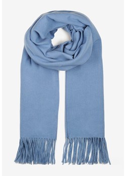 Niebieski Szalik z Tkaniny Wykończony Frędzlami Teofilla - id: 284778 - marki born2be - 187308452 Niebieski Szalik z Tkaniny Wykończony Frędzlami Teofilla ze sklepu born2be.pl w kategorii Szaliki i chusty damskie - zdjęcie 187308452