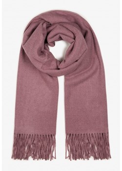 Fioletowy Szalik z Tkaniny Wykończony Frędzlami Teofilla ze sklepu born2be.pl w kategorii Szaliki i chusty damskie - zdjęcie 187308454